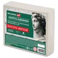 Пластилин скульптурный ЭКСТРА МЯГКИЙ БЕЛЫЙ "Секреты художника", 0,5 кг, BRAUBERG ART, 107501 Пластилин скульптурный ЭКСТРА МЯГКИЙ БЕЛЫЙ "Секреты художника", 0,5 кг, BRAUBERG ART, 107501